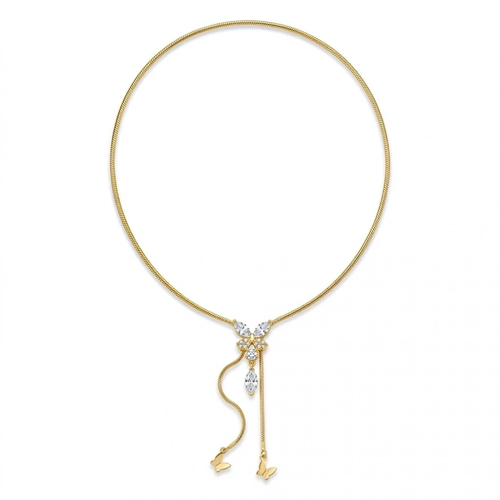 Çelik Asansörlü Kelebek Kolye