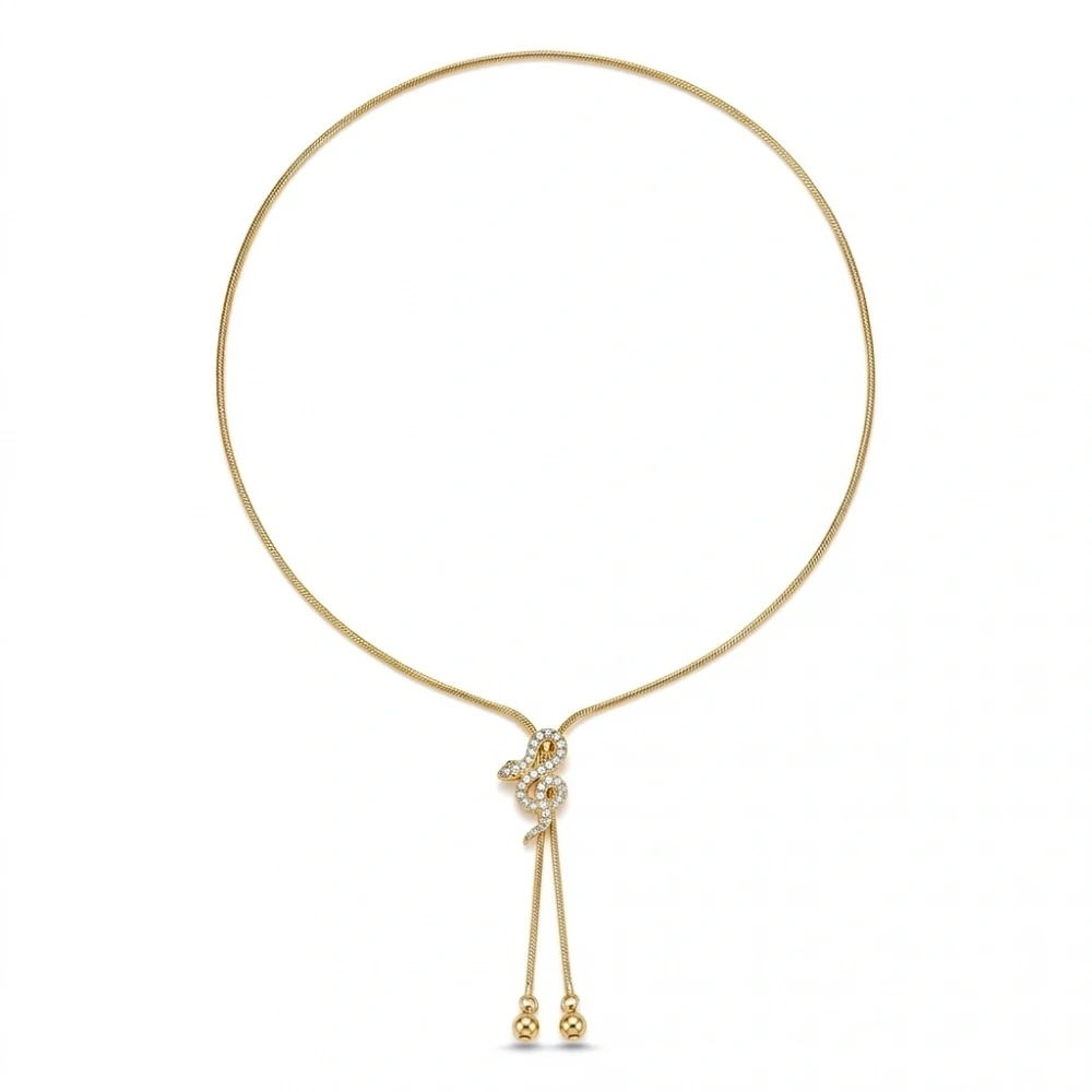 Çelik Asansörlü Yılan Detay Kolye