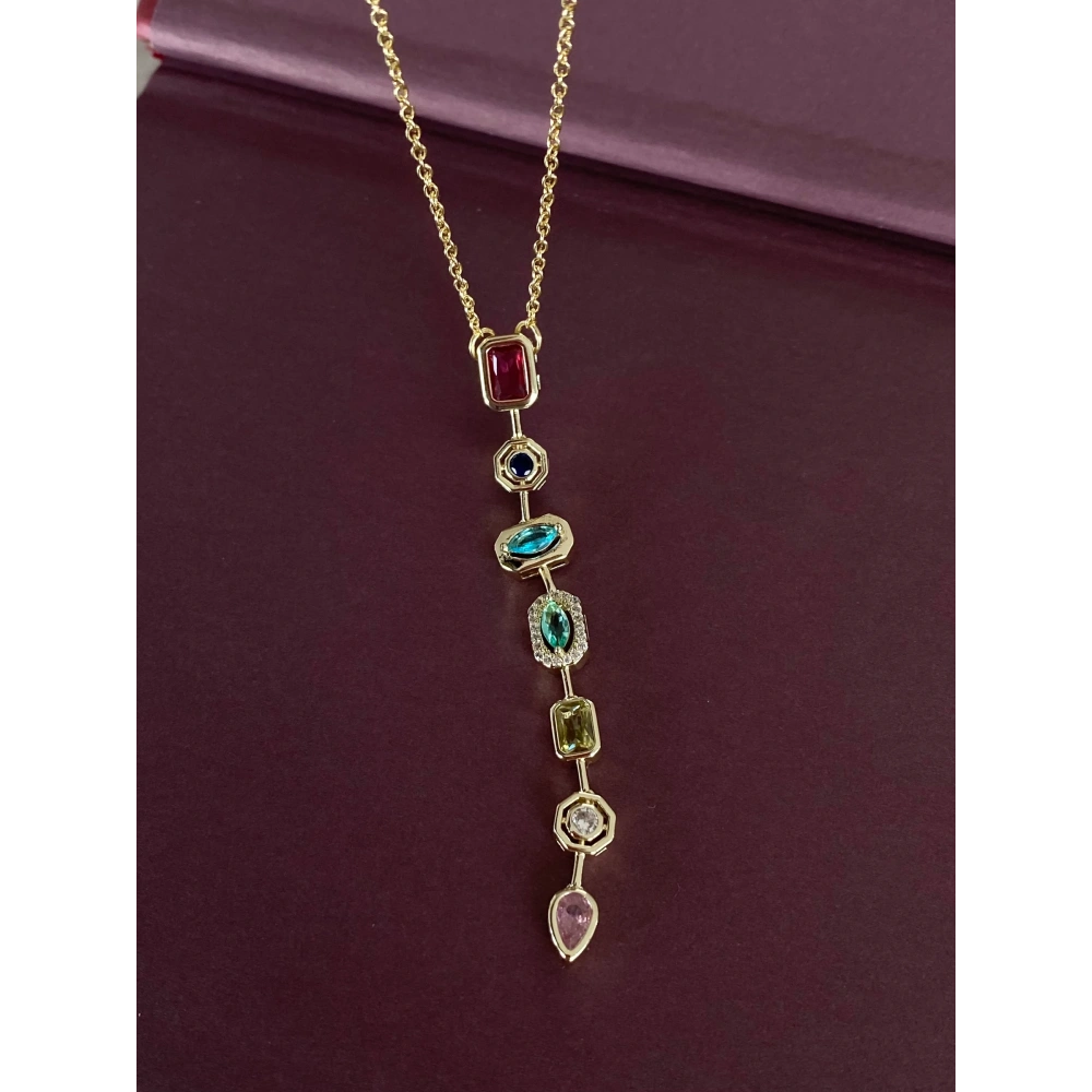 Çelik Baget Taşlı Tasarım Kolye