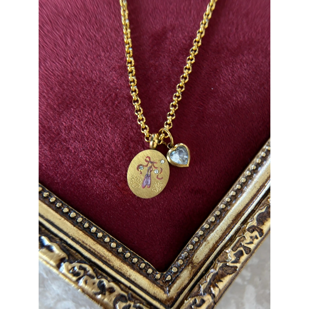 Çelik Balerin Detay Vintage Kolye