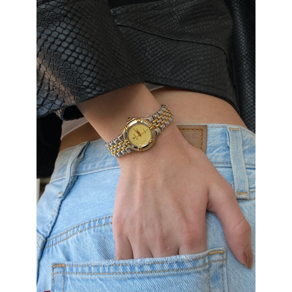 Çelik Çift Renk Vintage Saat