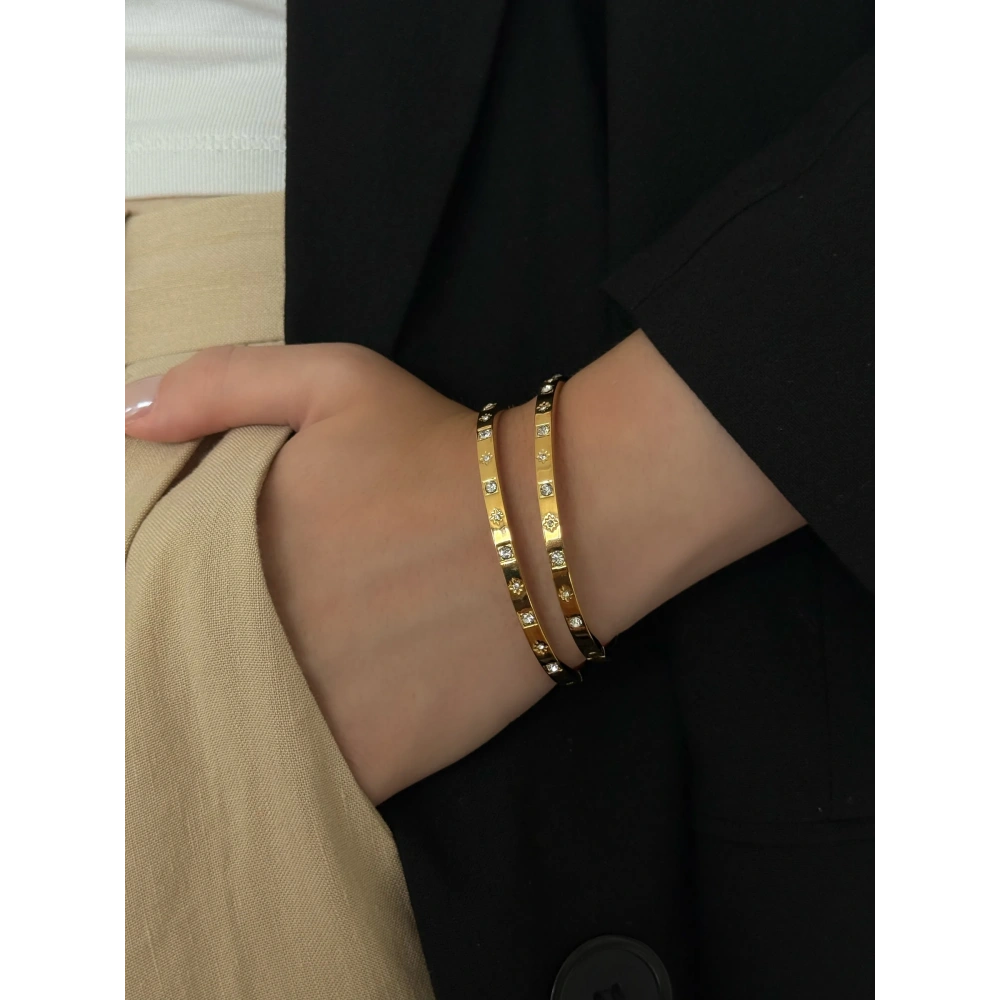 Çelik Desenli Kelepçe Bileklik