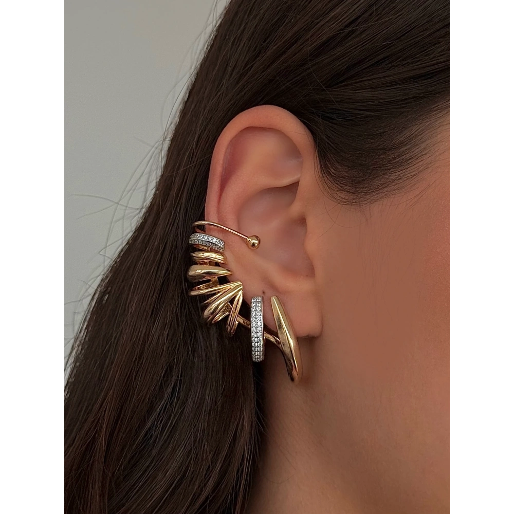 Çelik Earcuff Detay Küpe