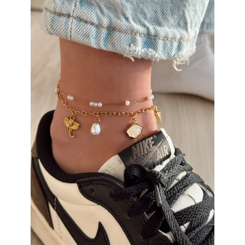 Çelik Fil Detay Charmlı Halhal