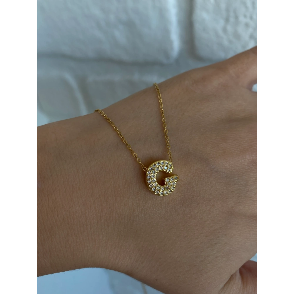 Çelik G Harfli Kolye