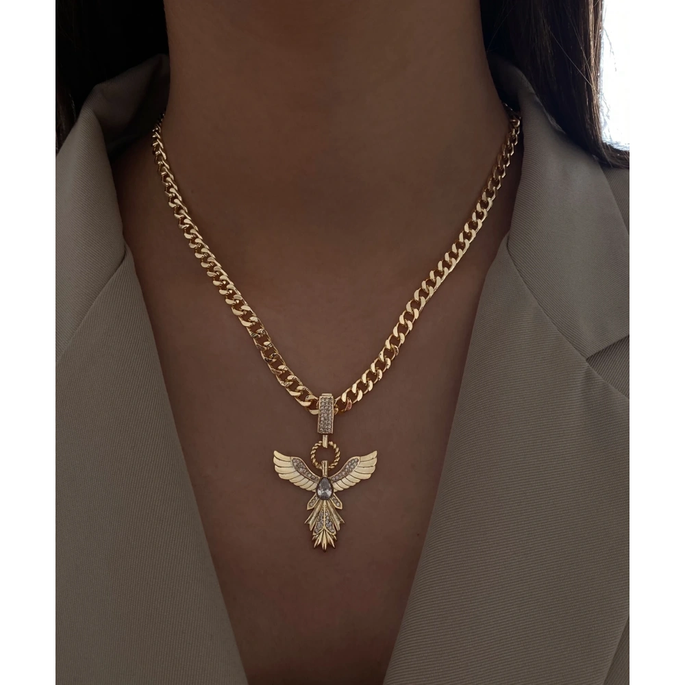 Çelik Gold Anka Kolye