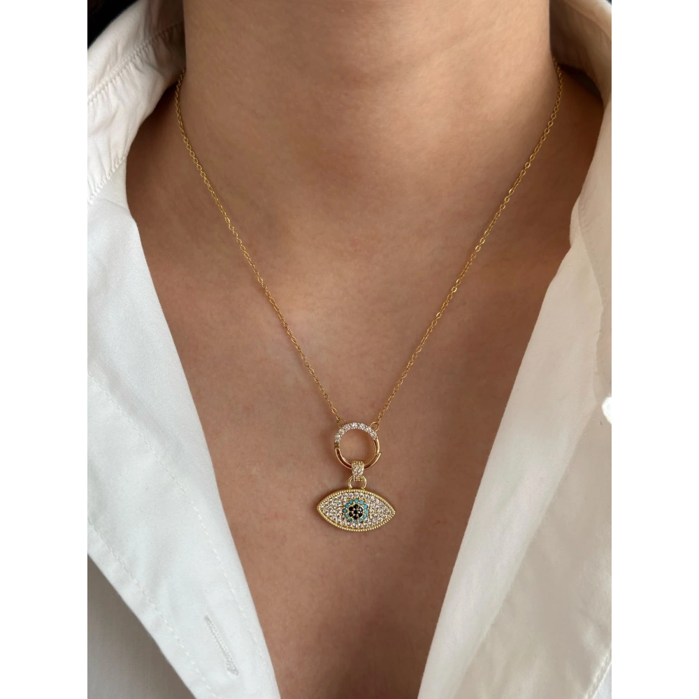 Çelik Gold Göz Kolye