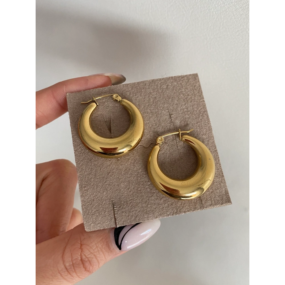 Çelik Gold Halka Küpe