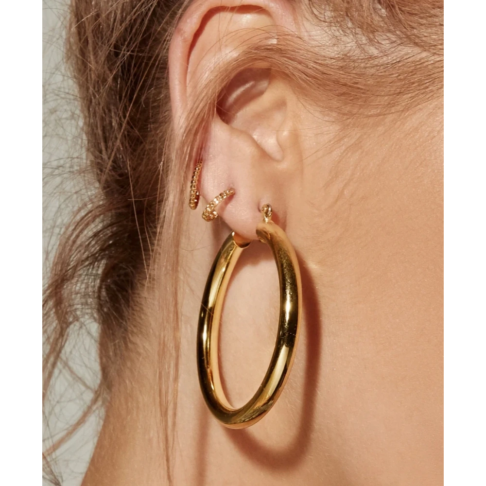 Çelik Gold Halka Küpe