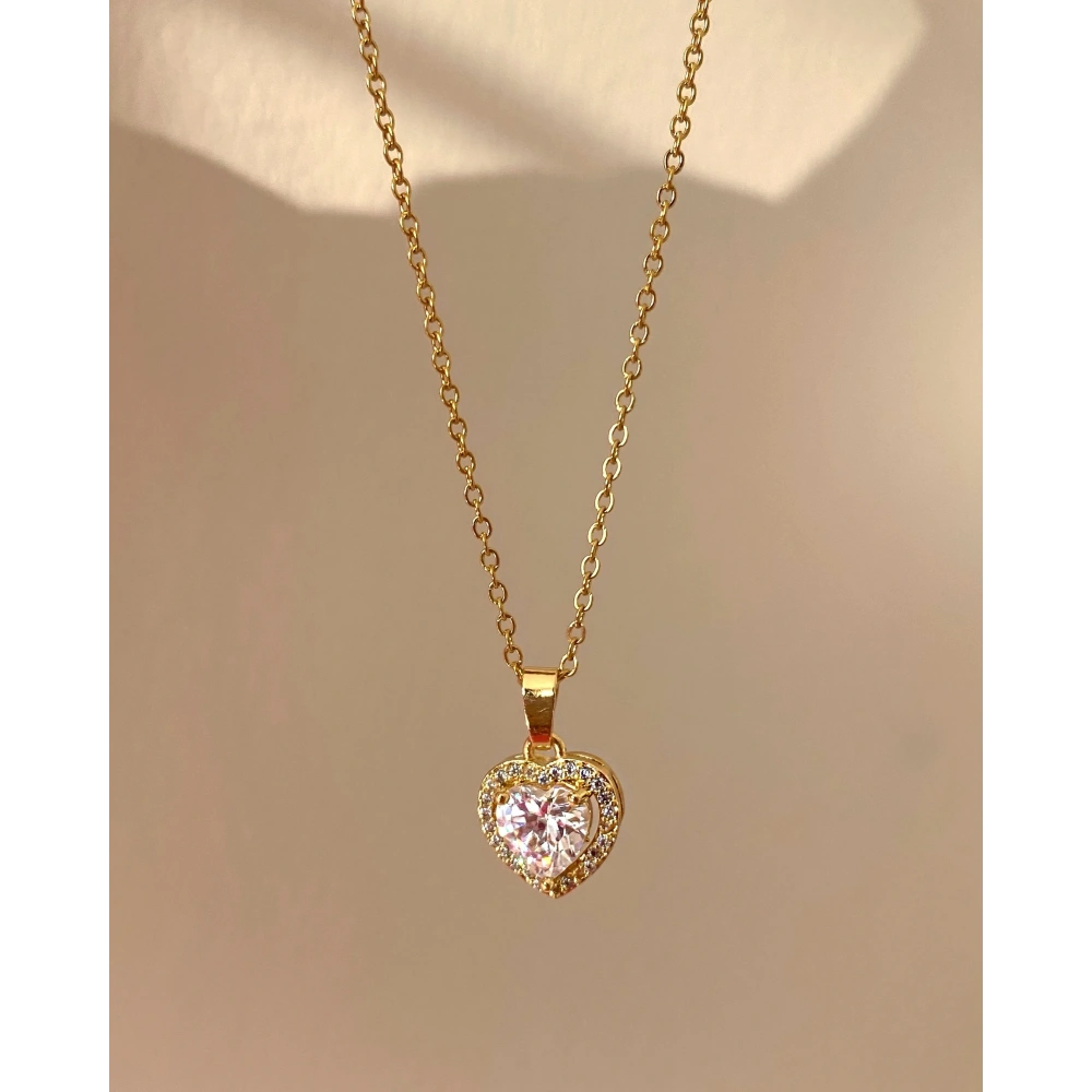 Çelik Gold Kalp Kolye