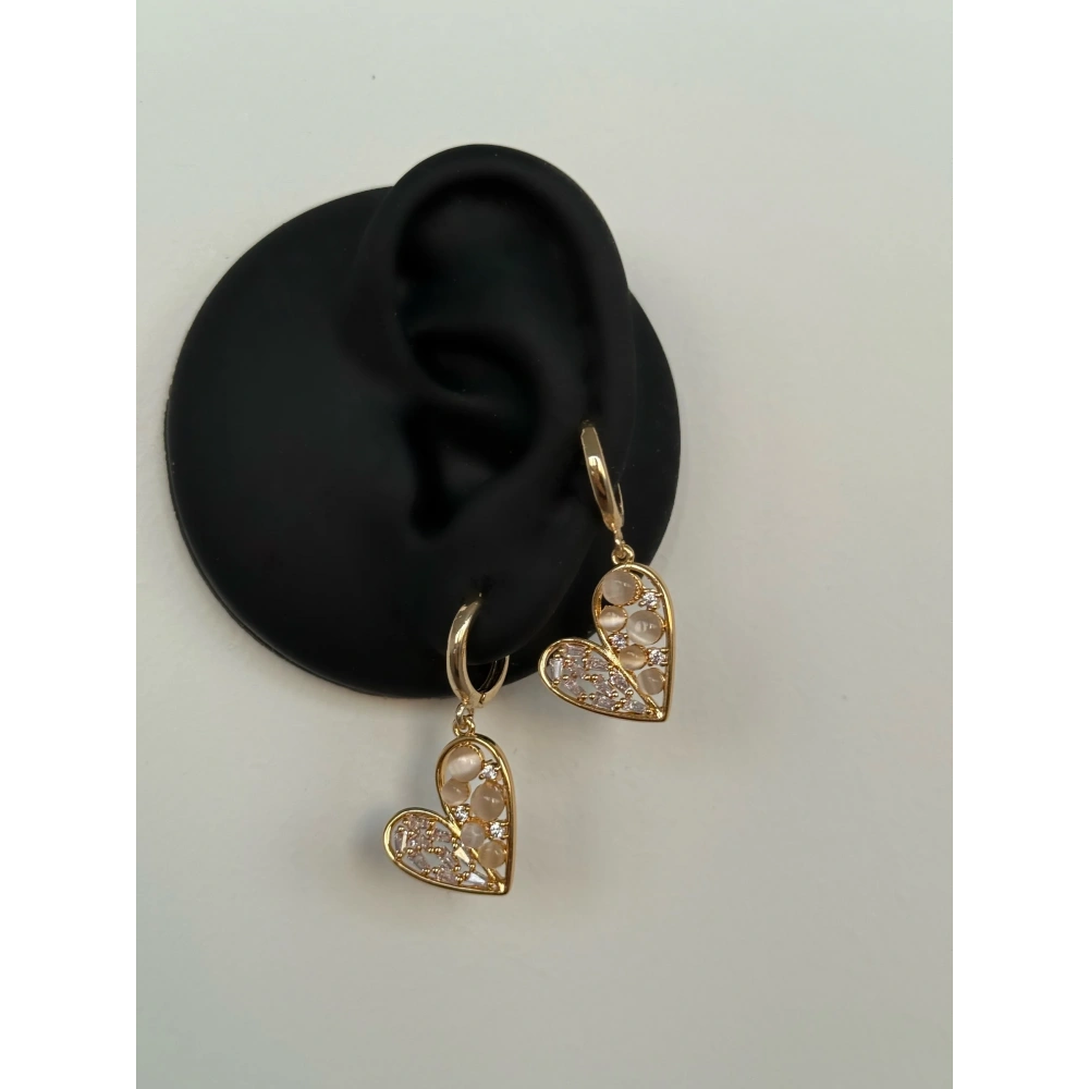 Çelik Gold Kalp Küpe