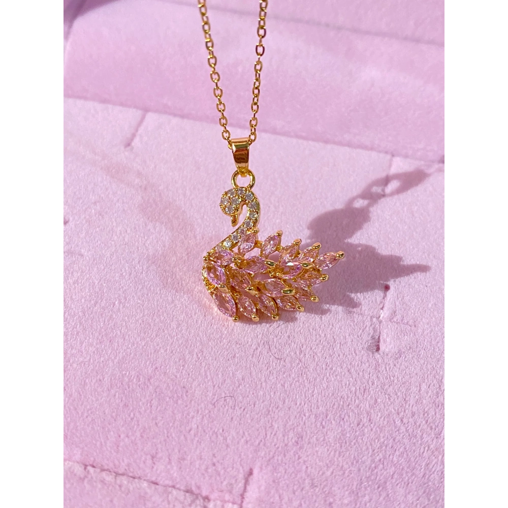 Çelik Gold Swan Kolye