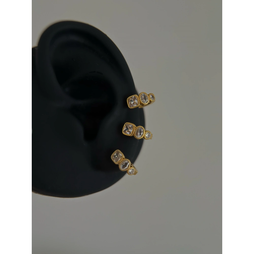 Çelik Gold Taşlı Halka Piercing