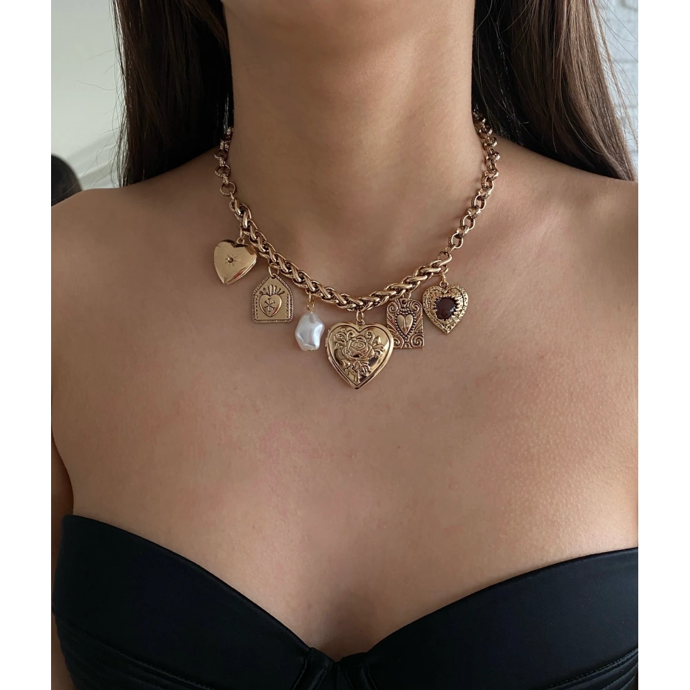 Çelik Gold Vintage Tasarım Choker