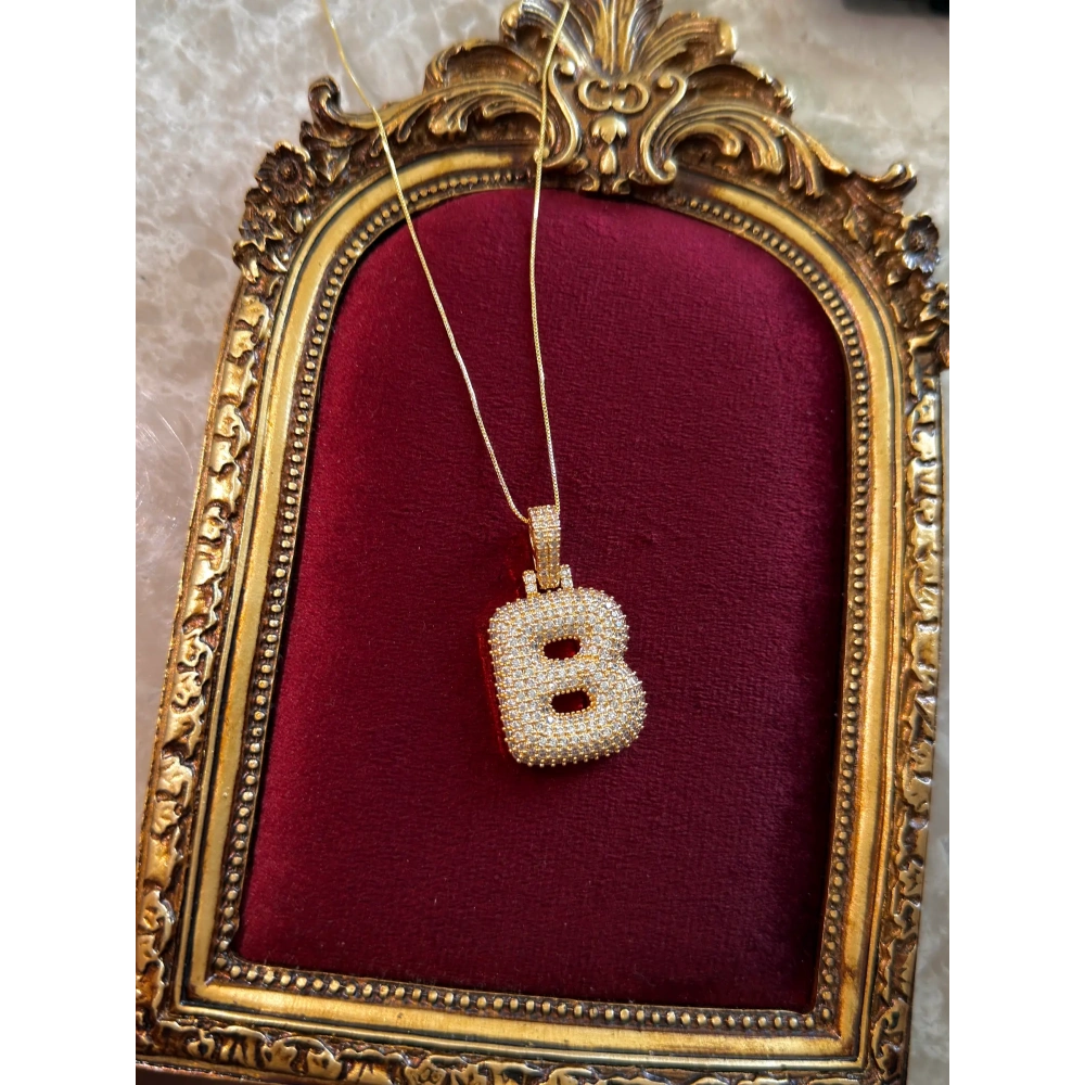 Çelik Hailey B Harfli Kolye