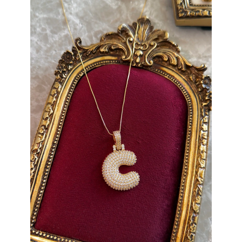 Çelik Hailey C Harfli Kolye