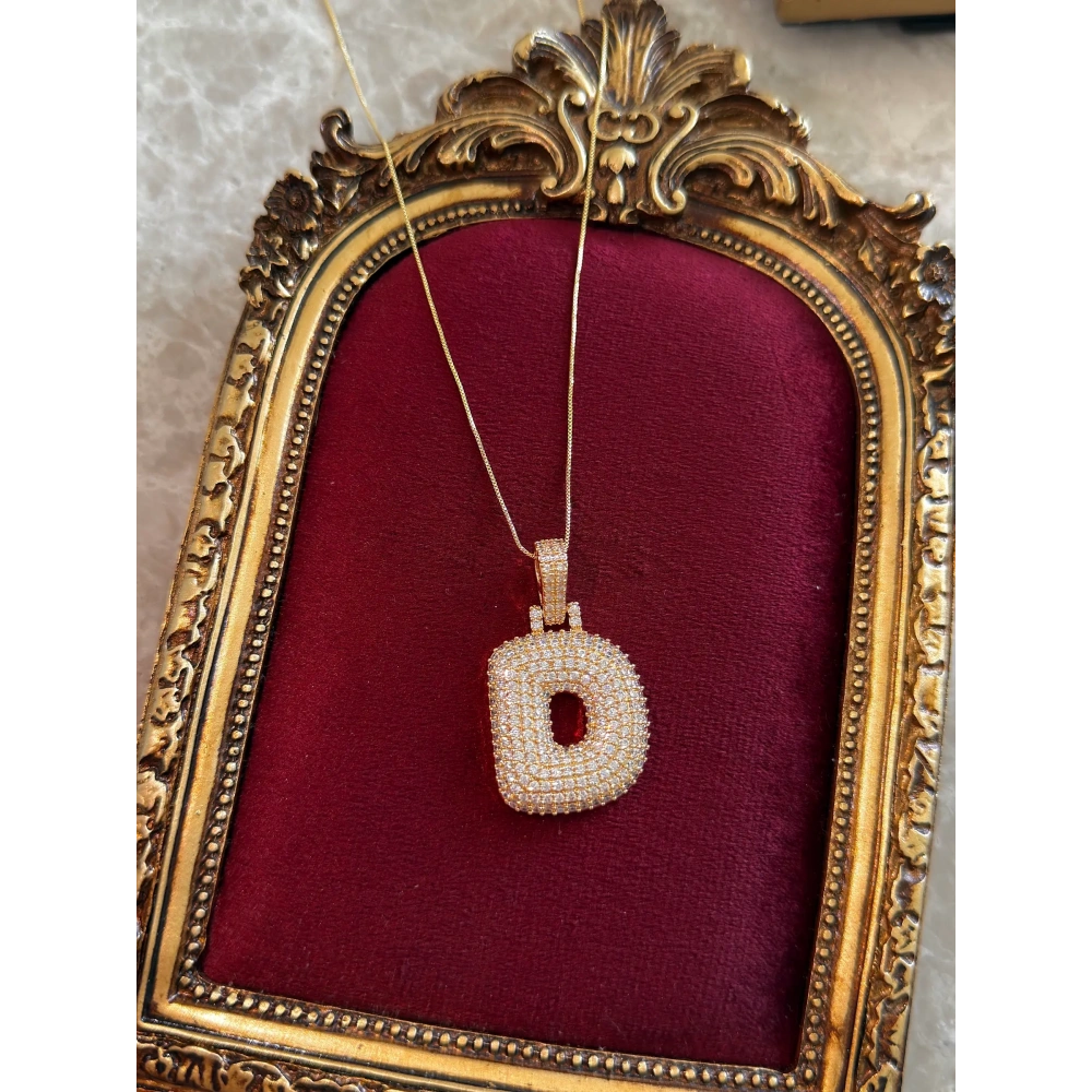 Çelik Hailey D Harfli Kolye