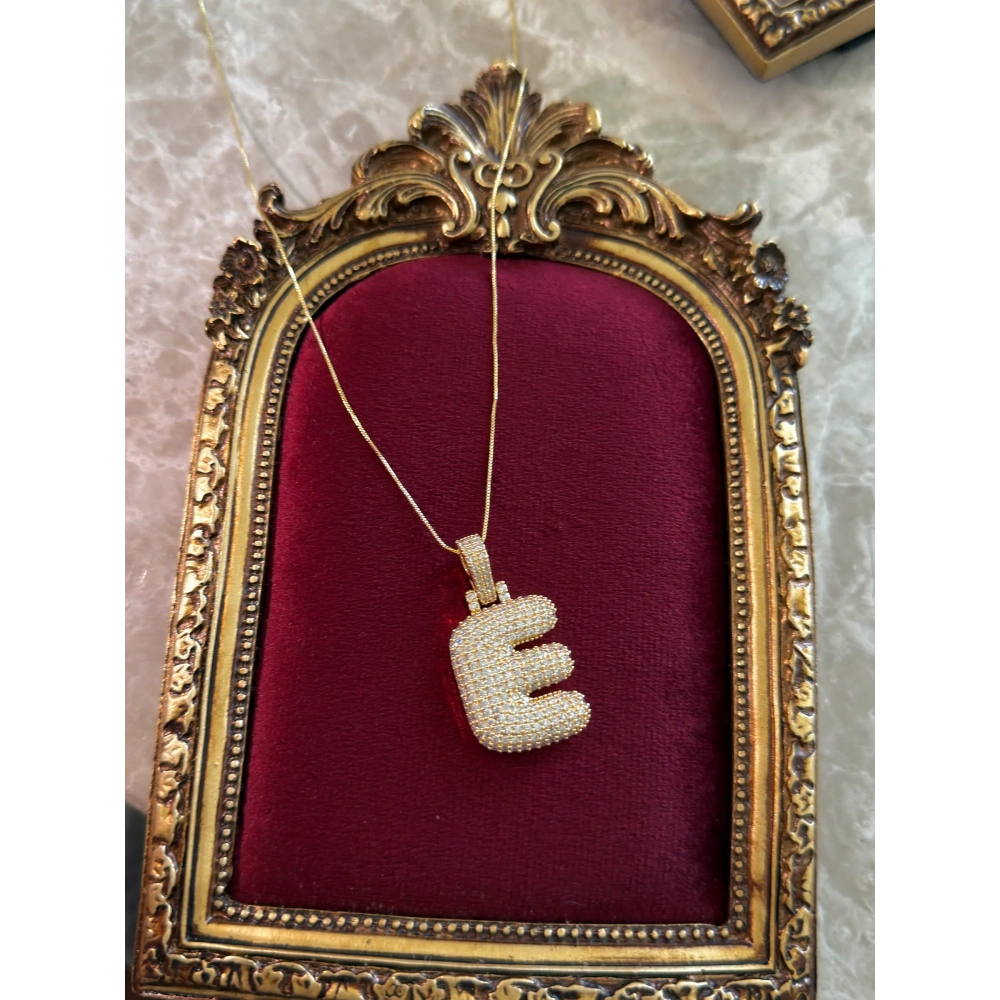 Çelik Hailey E Harfli Kolye