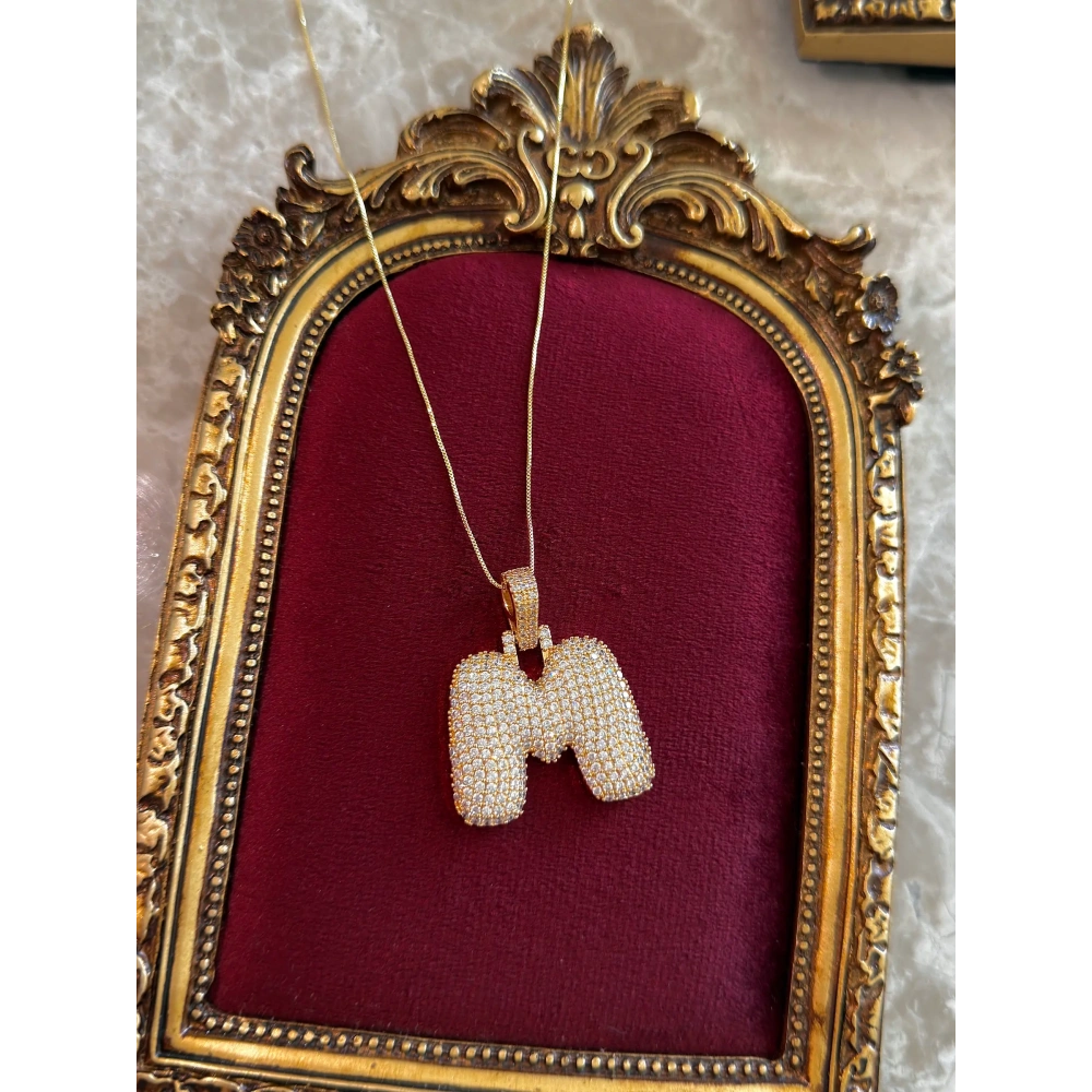 Çelik Hailey M Harfli Kolye