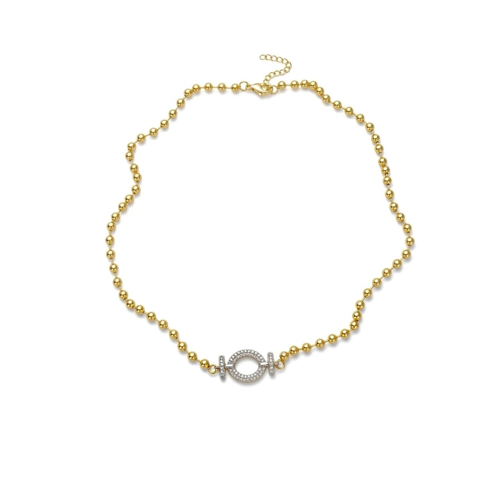 Çelik Halka Taşlı Kuyum Model Kolye