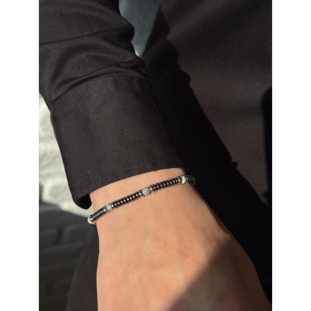 Çelik Hematit Taşlı Bileklik