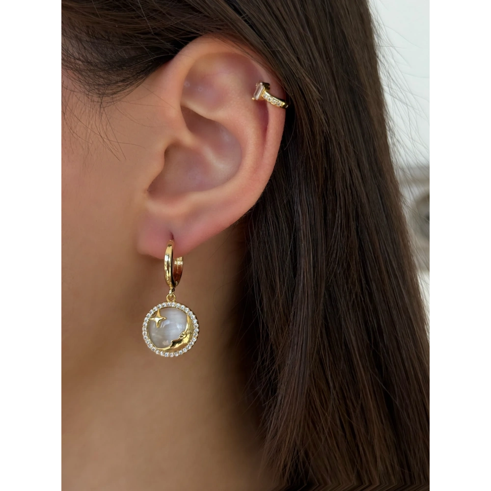 Çelik Hilal Temalı Küpe