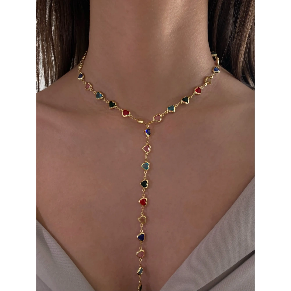 Çelik Kalp Zincirli Y Kolye