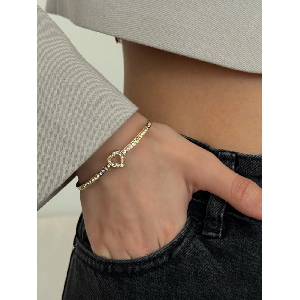 Çelik Kalpli Kelepçe Bileklik