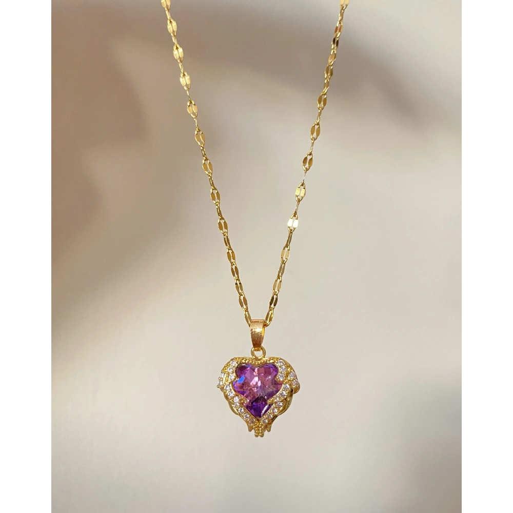 Çelik Kalpli Tasarım Kolye