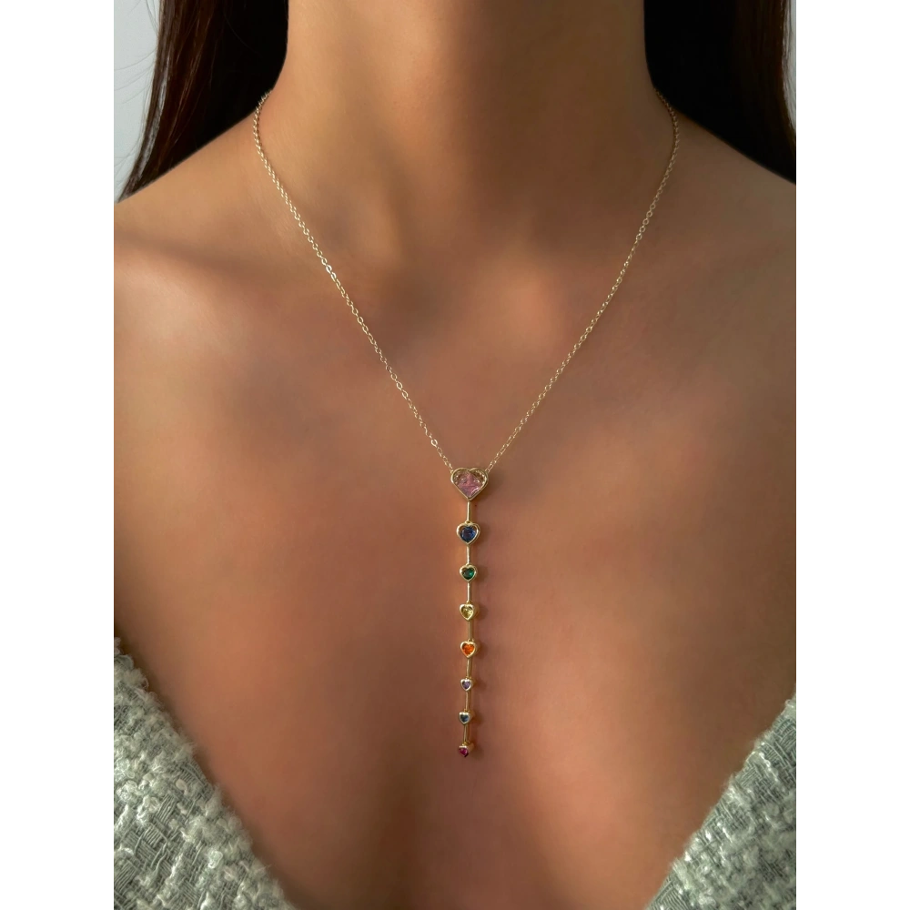 Çelik Kalpli Y Kolye