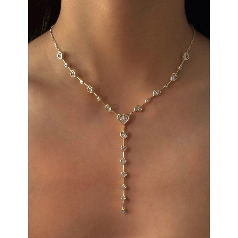 Çelik Kalpli Y Kolye