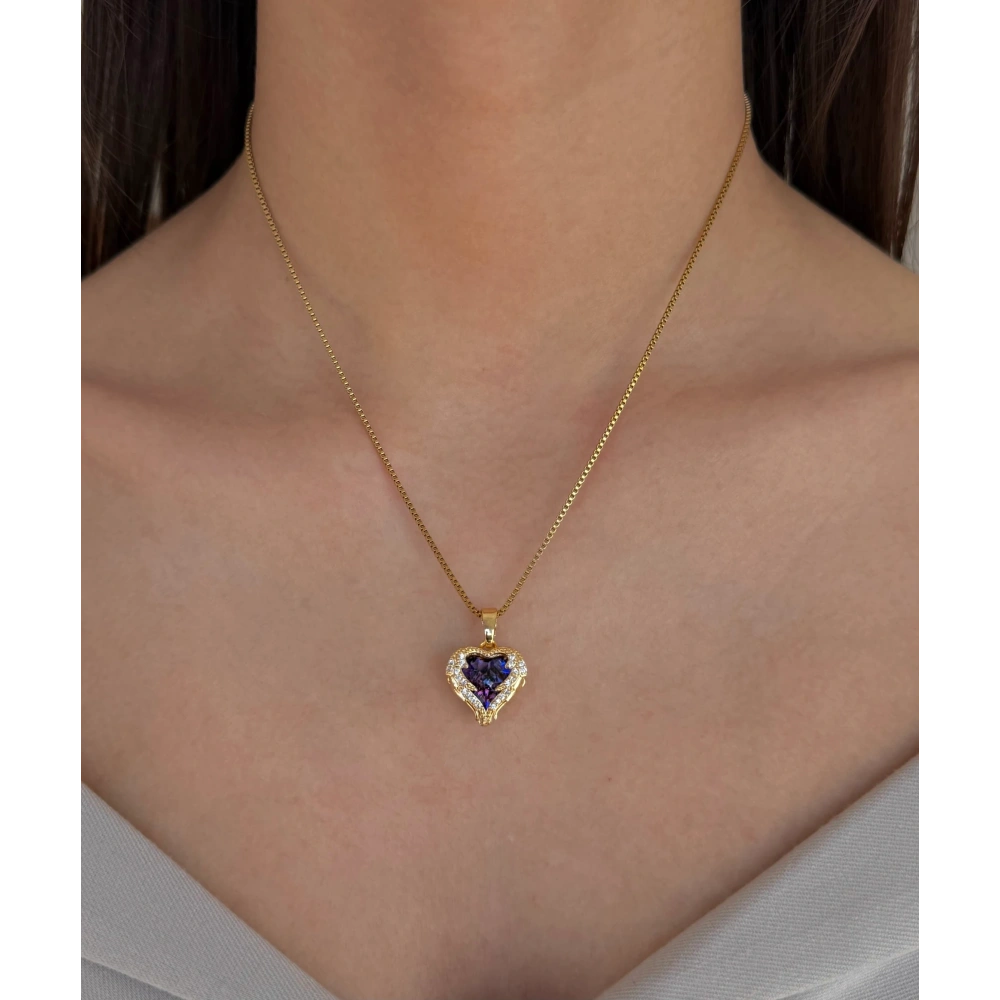 Çelik Kanatlı Kalp Kolye