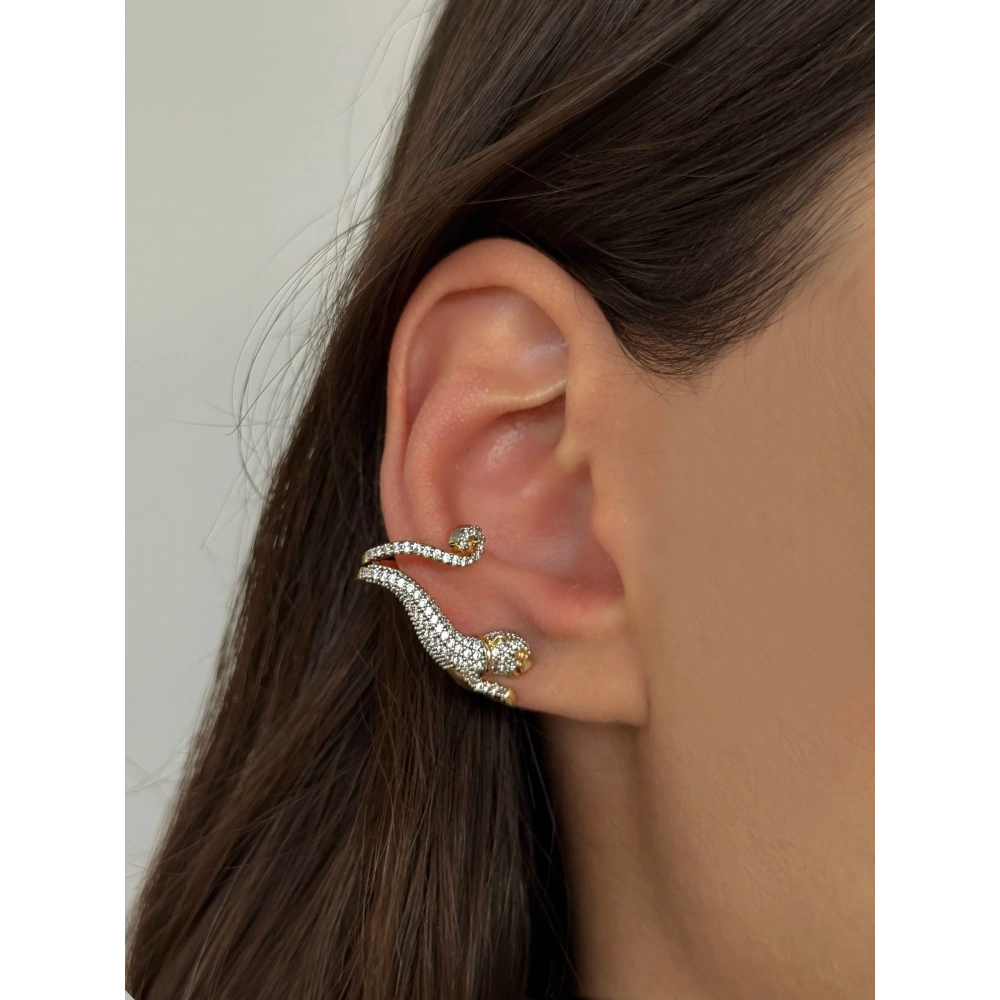 Çelik Kaplan Detaylı Earcuff