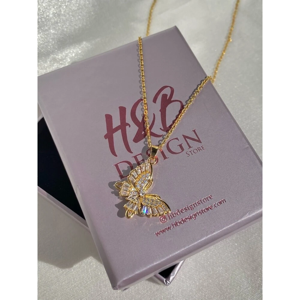 Çelik Kelebek Detaylı Kolye