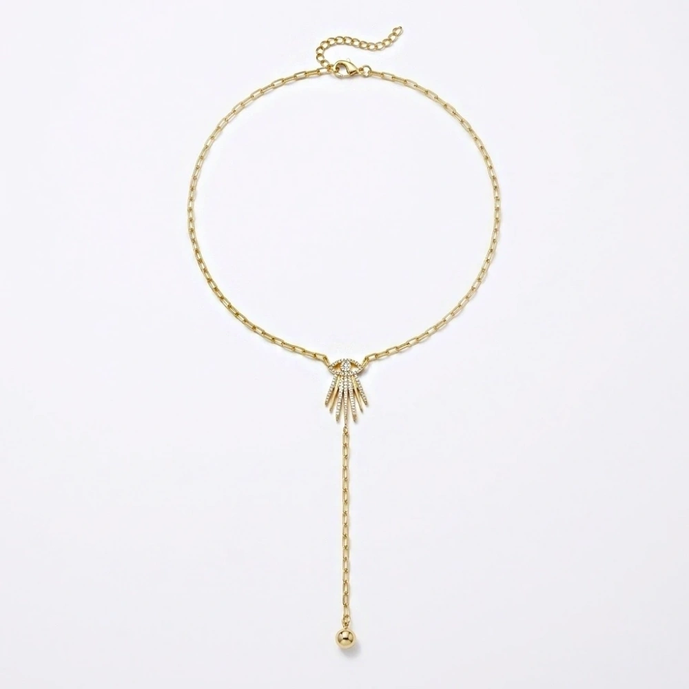 Çelik Kirpikli Göz Detay Y Kolye