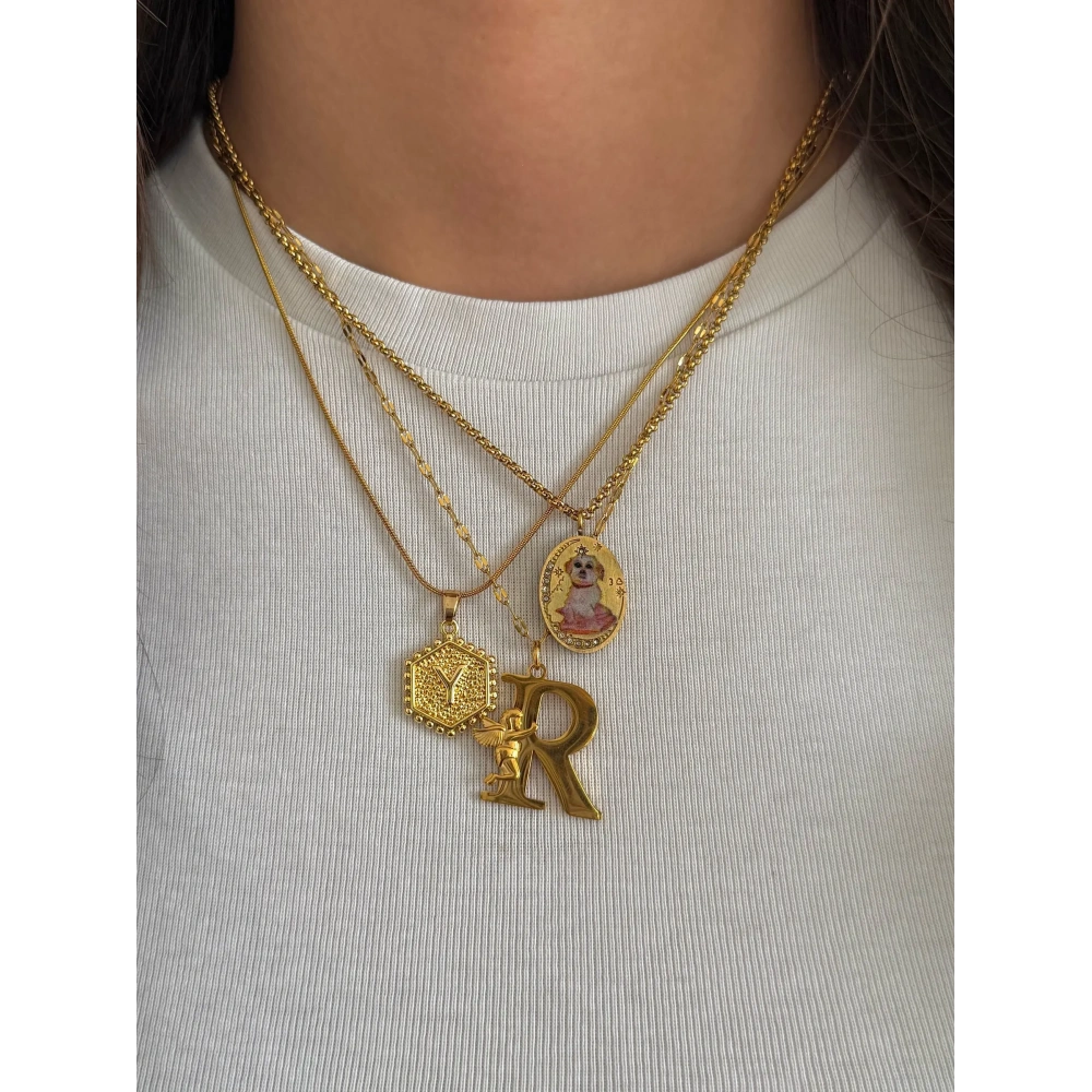 Çelik Köpek Detay Kolye