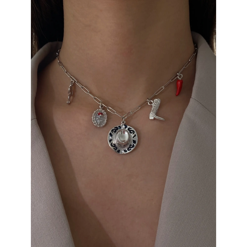 Çelik Kovboy Detay Choker