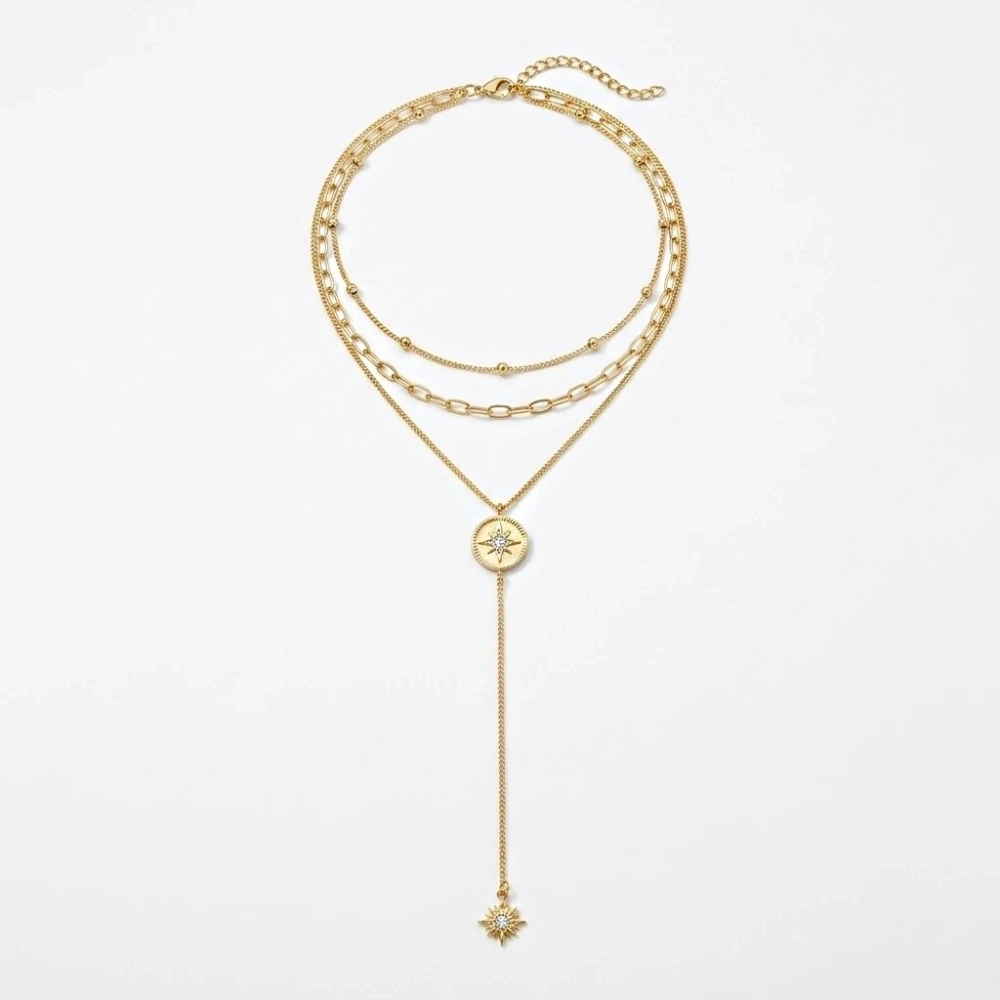 Çelik Kutup Yıldızlı 3 Lü Y Kolye