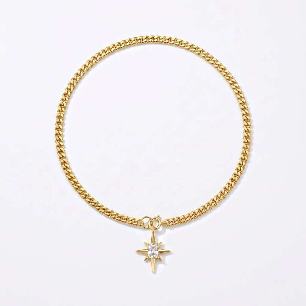 Çelik Kutup Yıldızlı Kolye