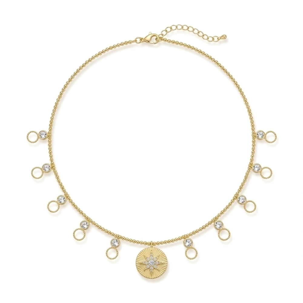 Çelik Kutup Yıldızlı Kuyum Kolye