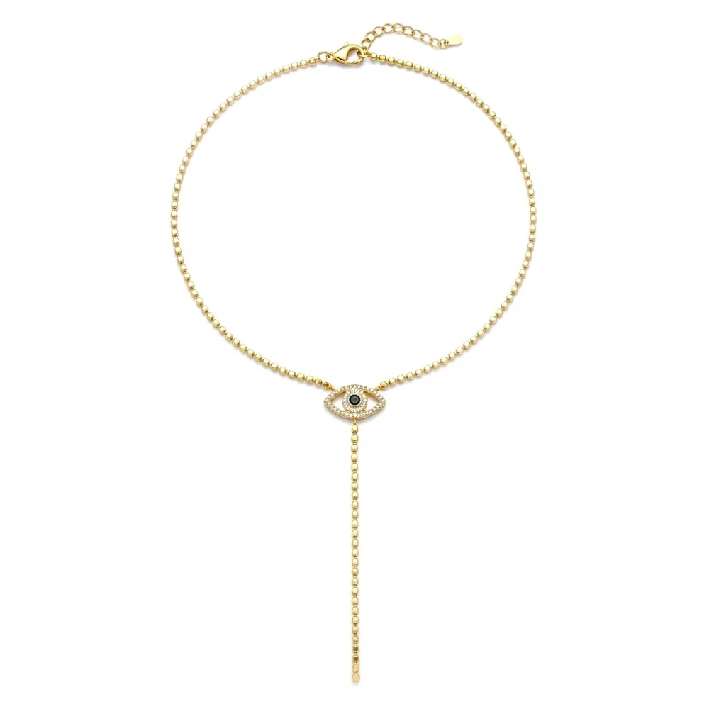 Çelik Lacivert Göz Detay Y Kolye