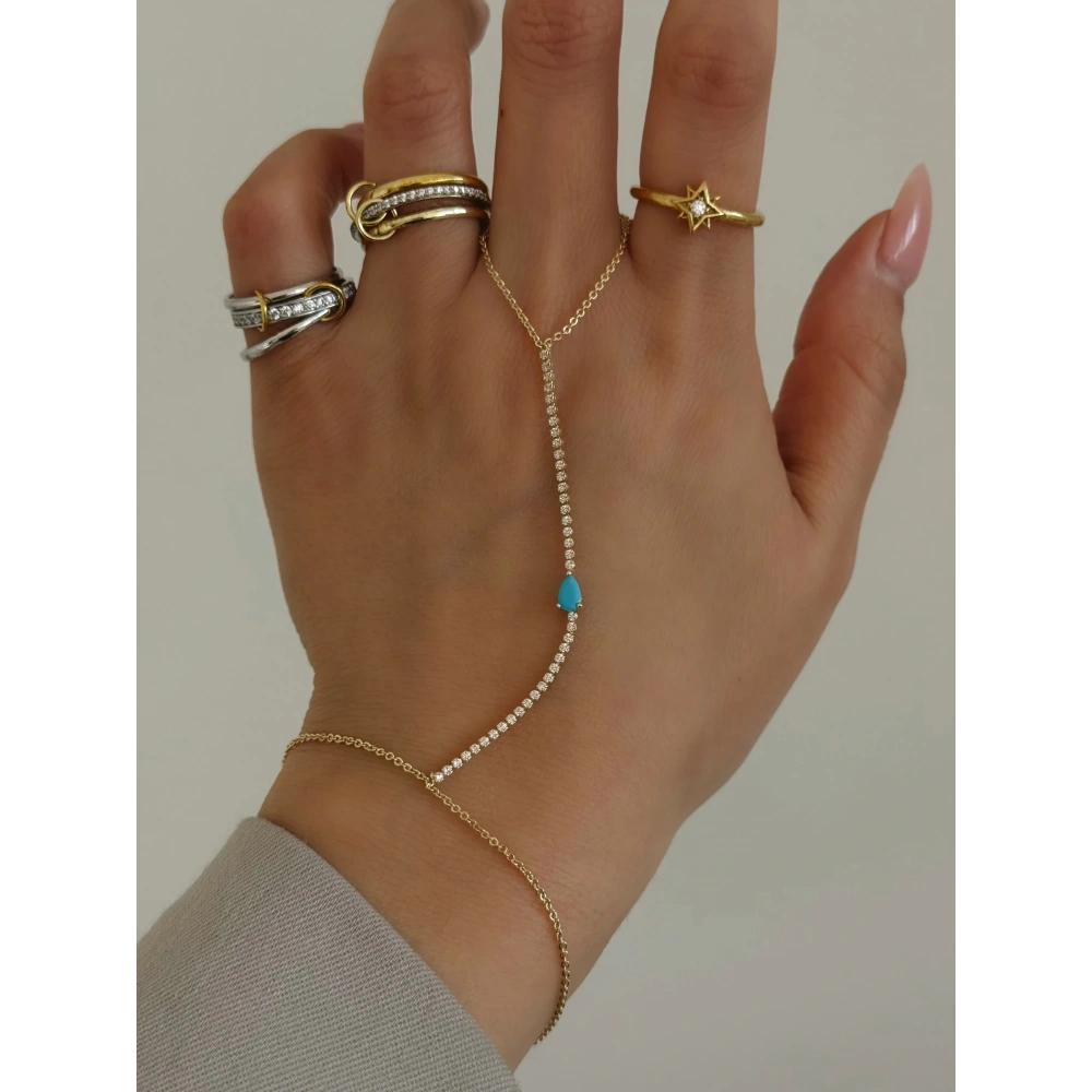 Çelik Mavi Taşlı Suyolu Şahmeran