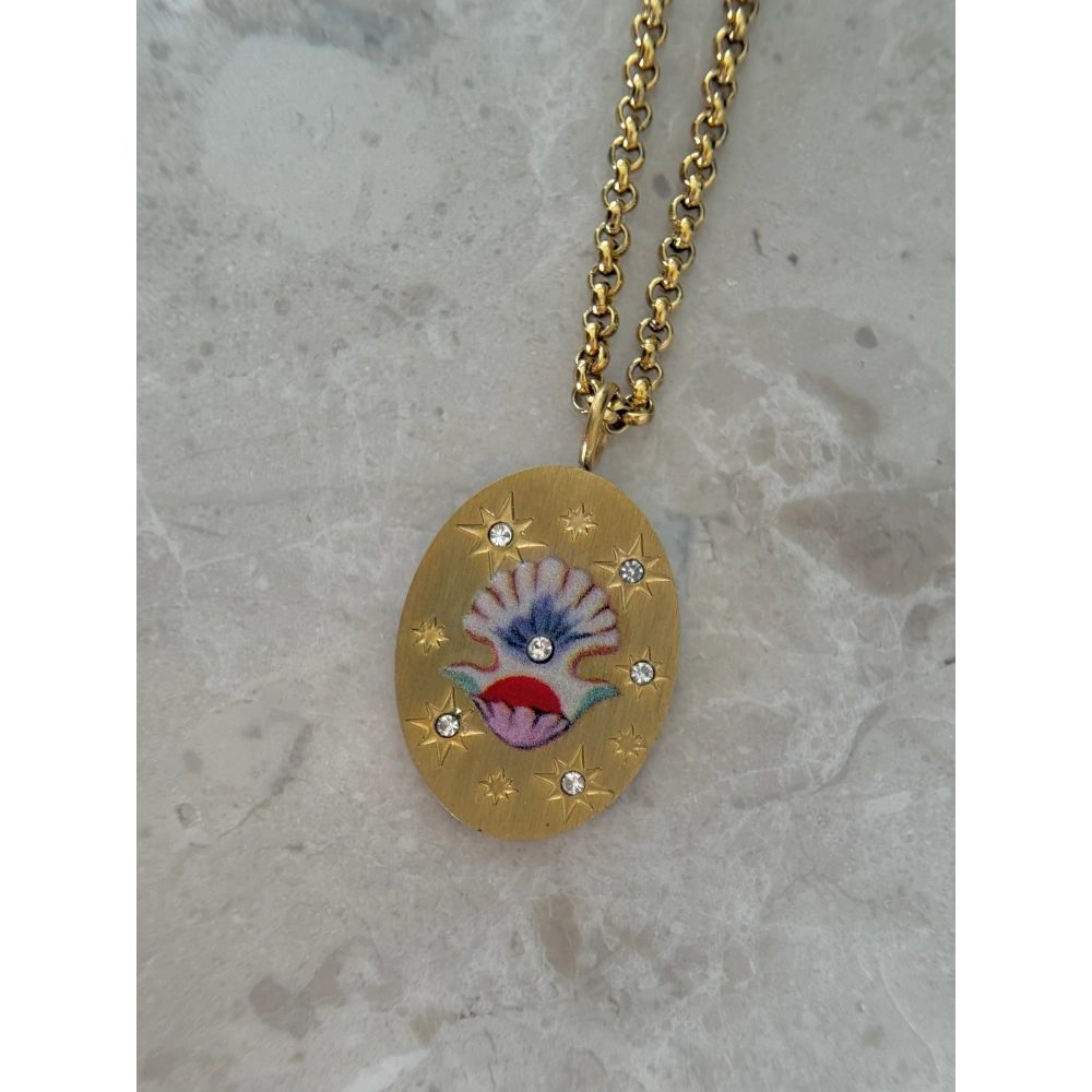 Çelik Midye Detay Kolye