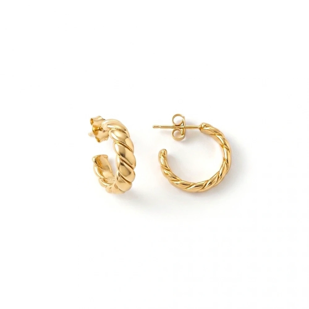 Çelik Mini Burgu Halka Küpe