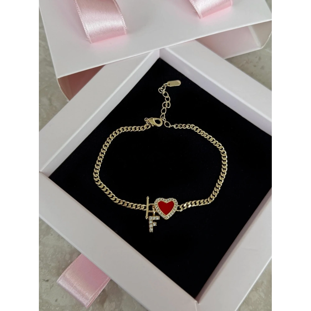 Çelik Minimal Harf Detaylı Bileklik