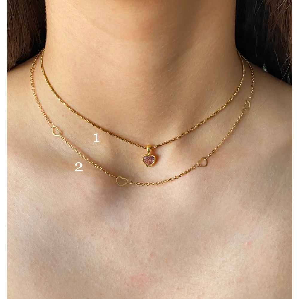 Çelik Minimal Kalp Kolyeler