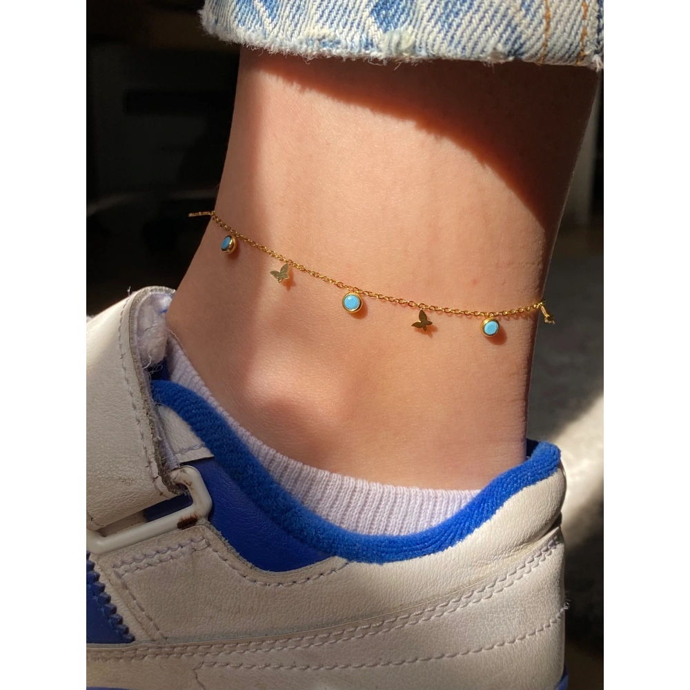 Çelik Minimal Kelebek Detaylı Halhal