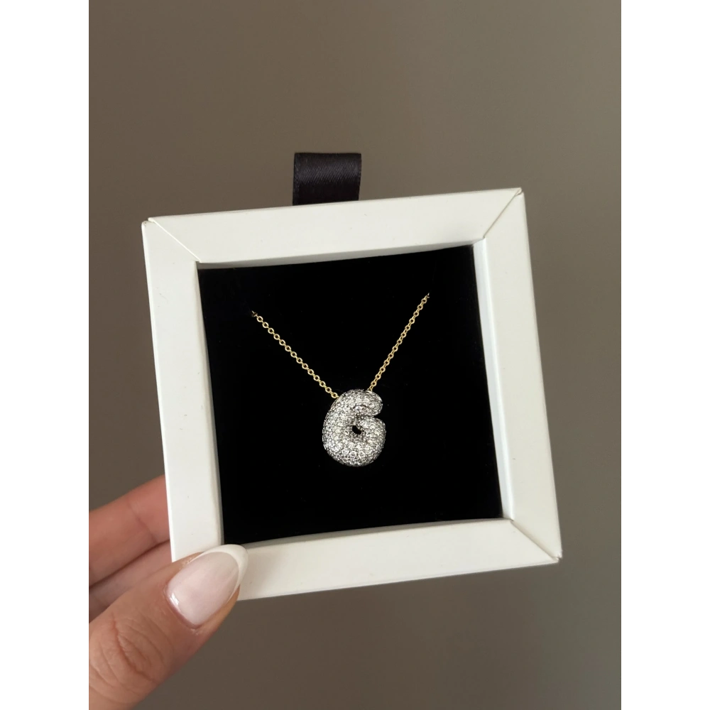 Çelik Mix Balon G Harfli Kolye