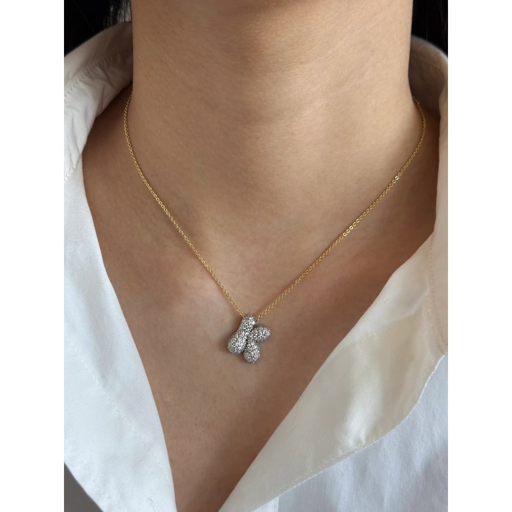 Çelik Mix Balon K Harfli Kolye