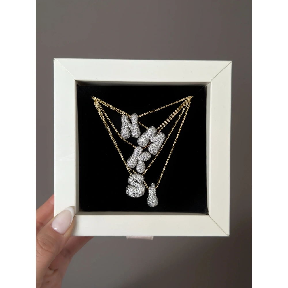 Çelik Mix Balon S Harfli Kolye